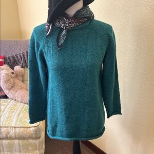 Teal alpaca Women's Sweater